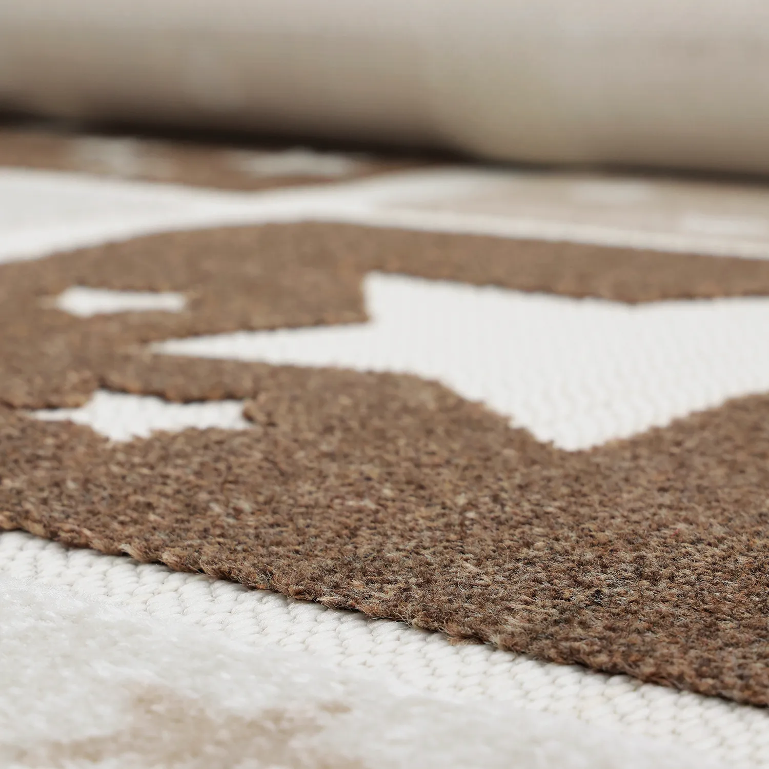 Tapis Enfant - Star Grid (crème/marron)