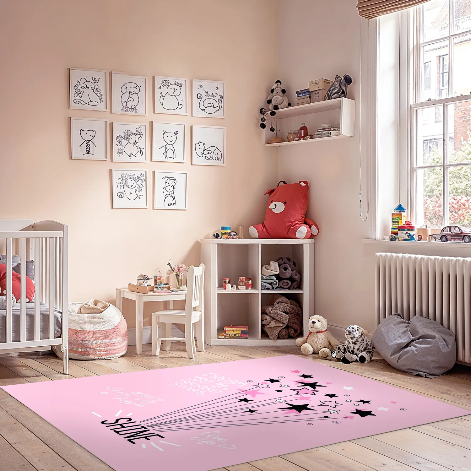 Tapis enfant - Starshine (rose)