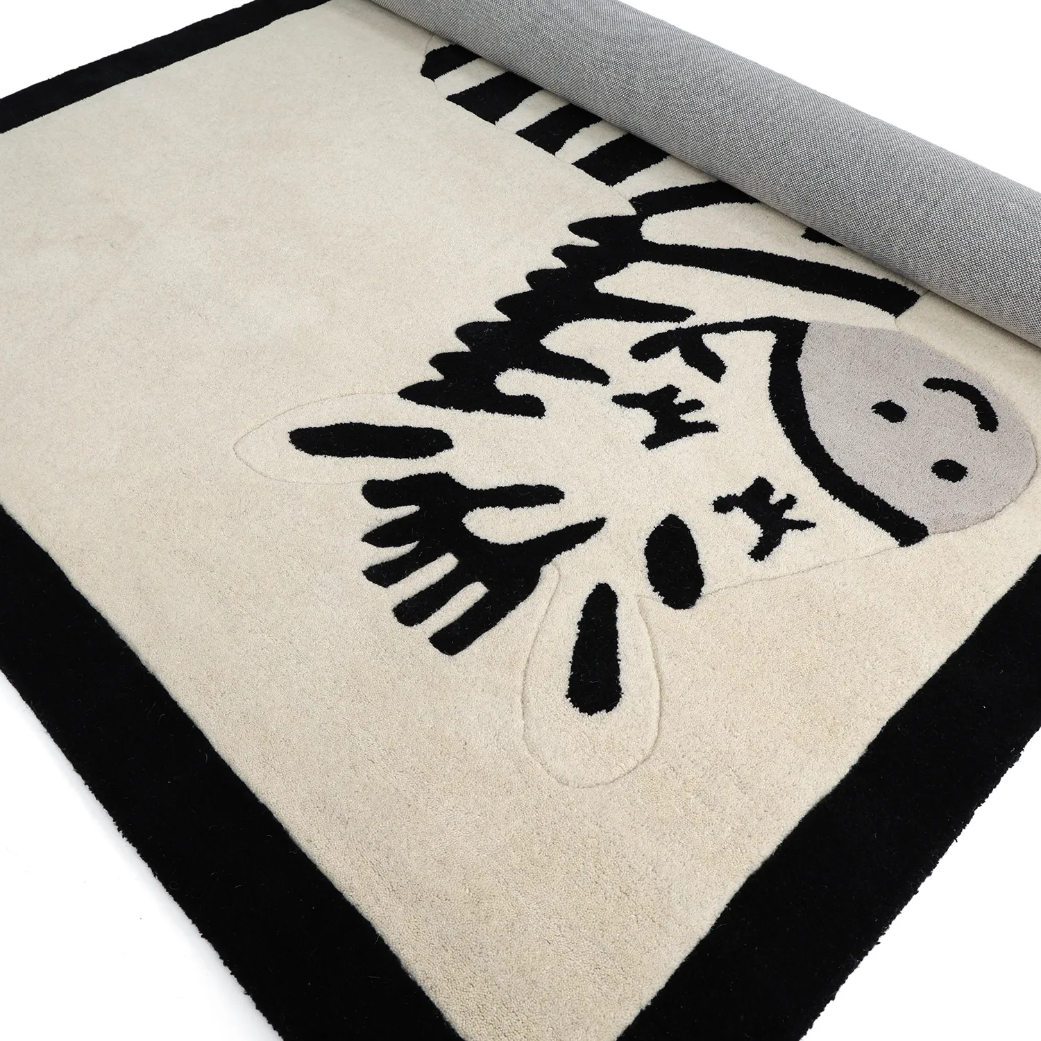 Tapis Enfant - Zebra Hand Tufted Wool Premium (beige/noir)