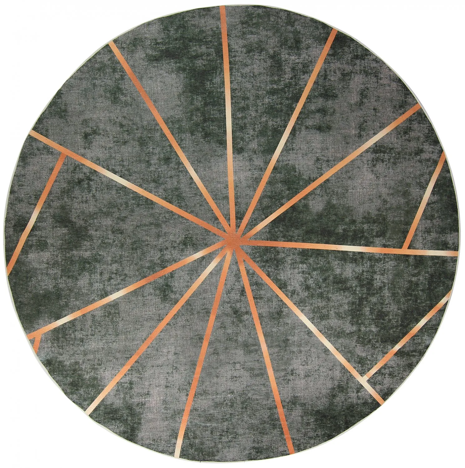 Tapis rond - Bellizzi (vert/orange)
