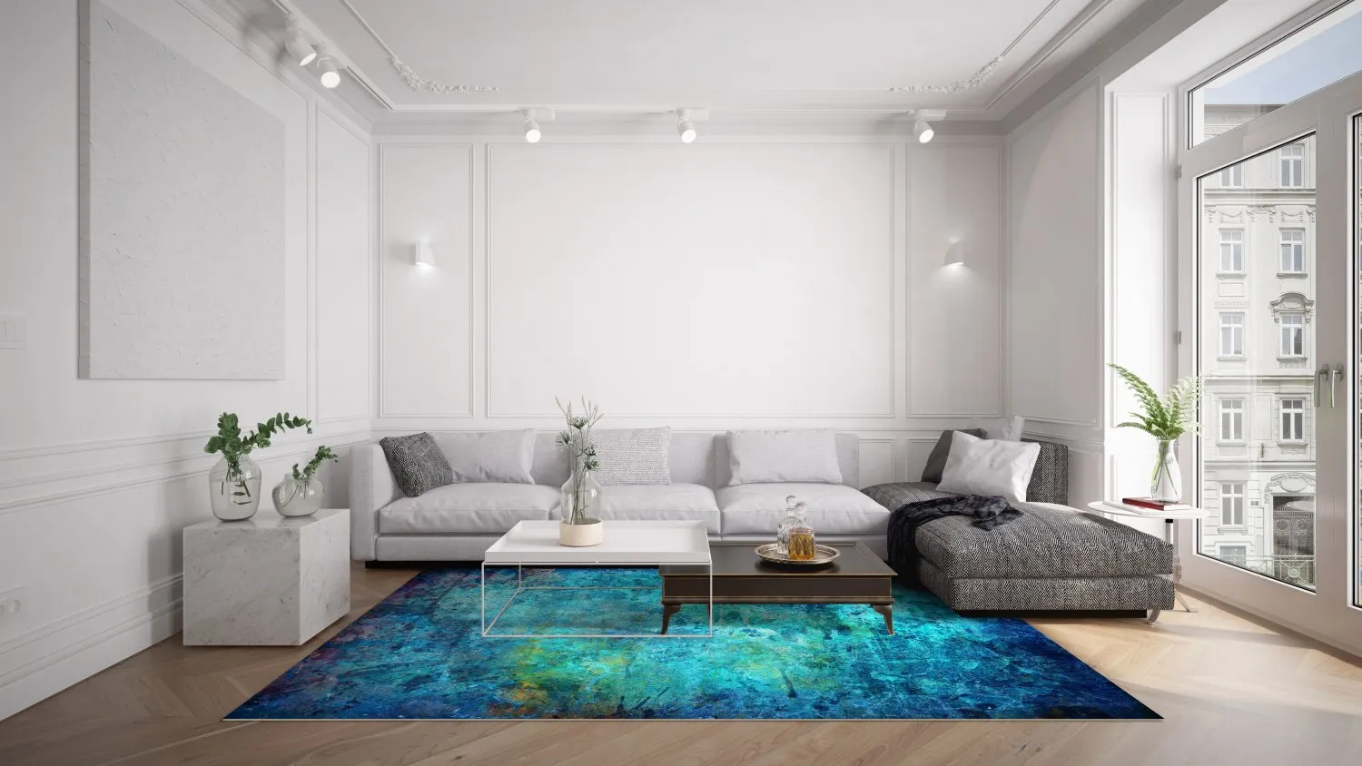Tapis Wilton - Pardos (bleu)