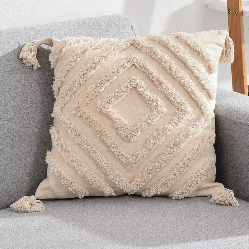 Housse de coussin - Natural Boho 45 x 45 cm (beige)