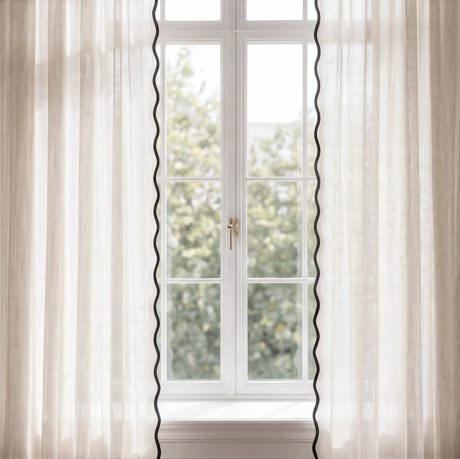 Lot de 2 rideaux - Rideaux en coton Yrsa (beige clair)