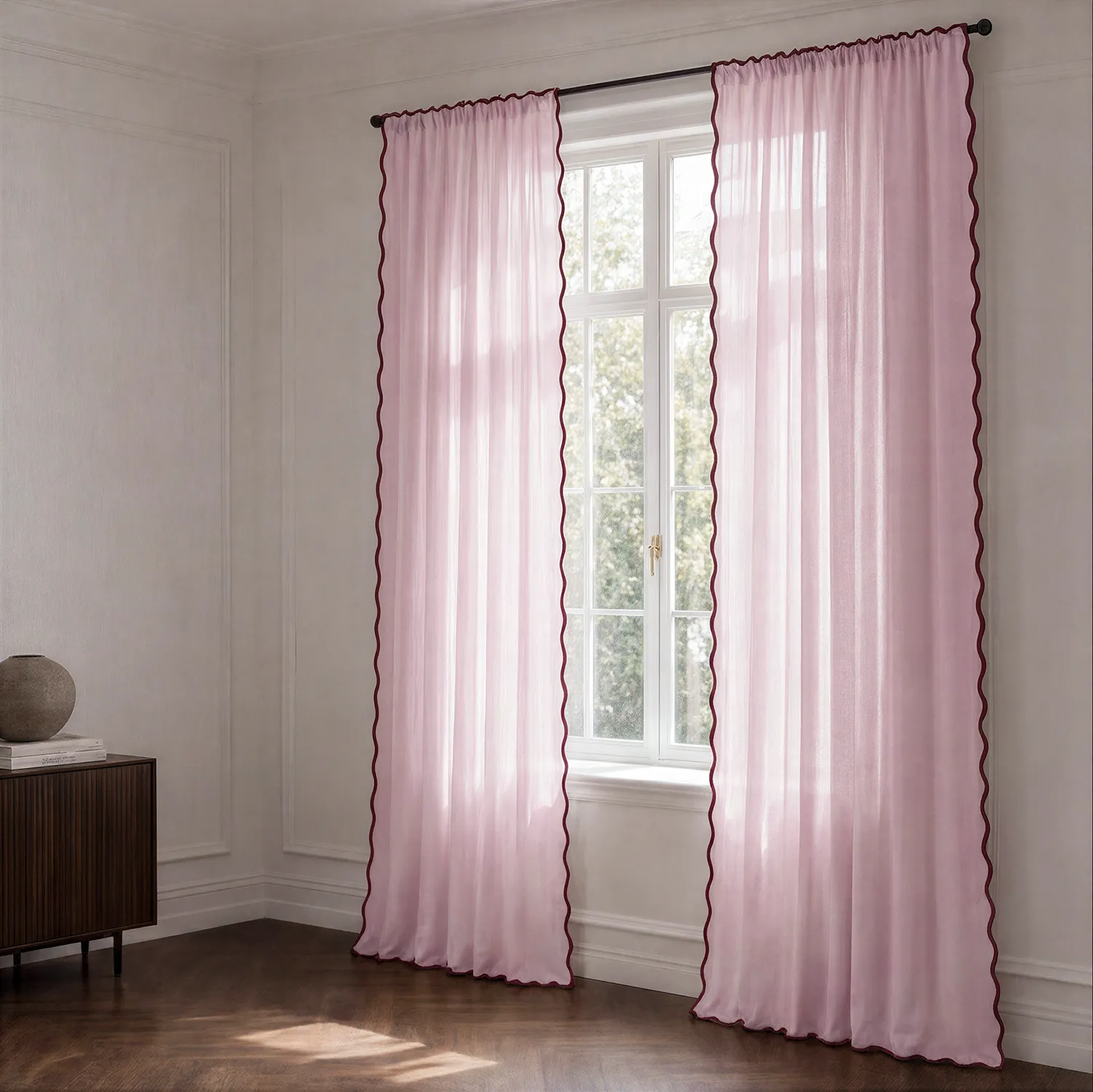 Lot de 2 rideaux - Rideaux en coton Yrsa (rose)