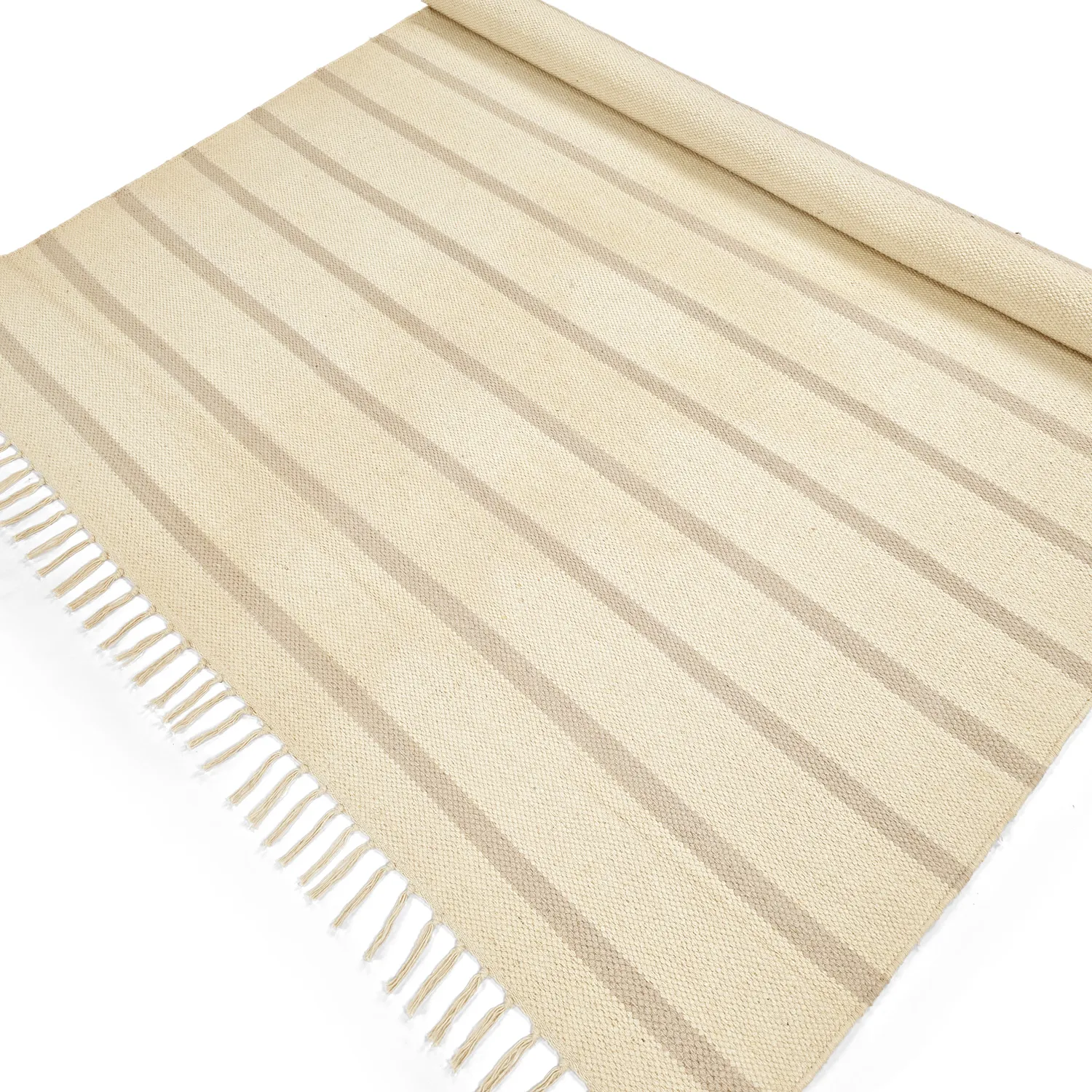 Tapis en coton - Helle (blanc cassé/gris)