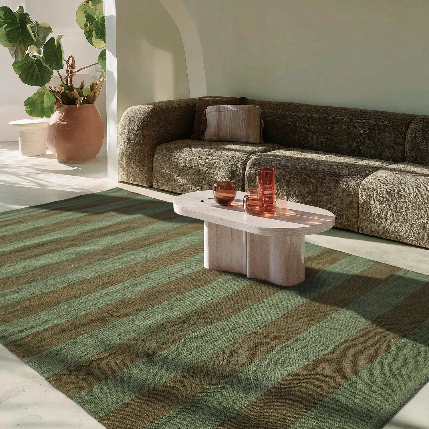 Tapis Coton - Nilo (vert mousse)