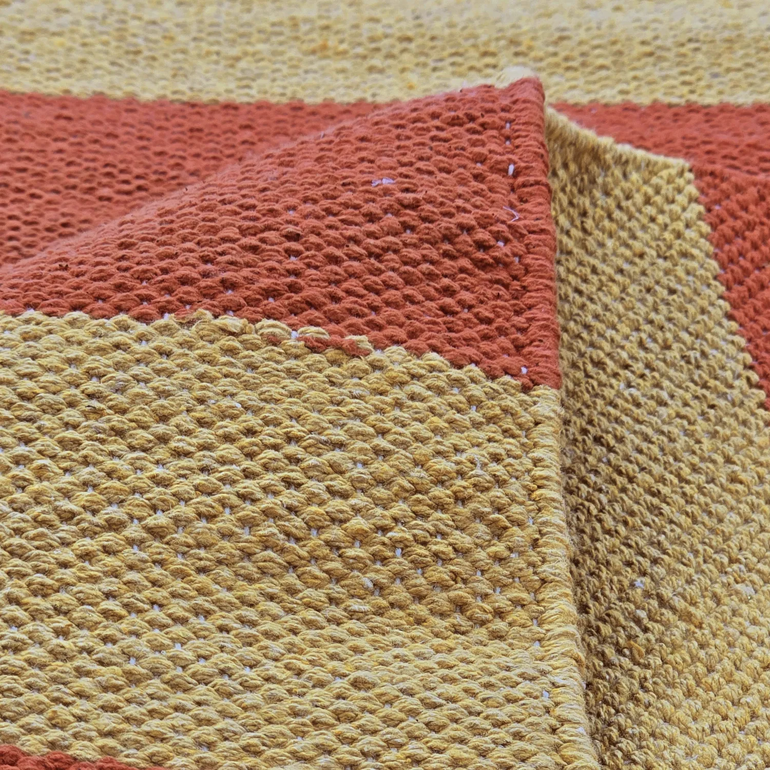 Tapis Coton - Nilo (jaune moutarde/terracotta)