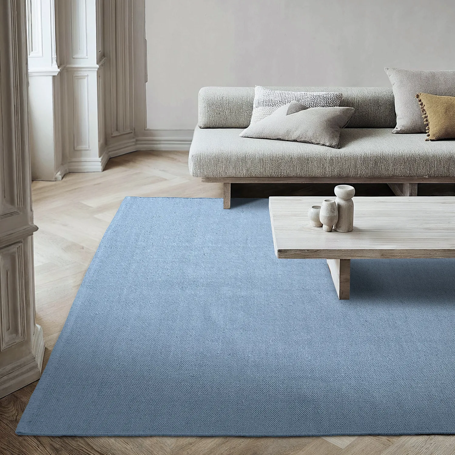 Tapis Coton - Rigolet (bleu clair)