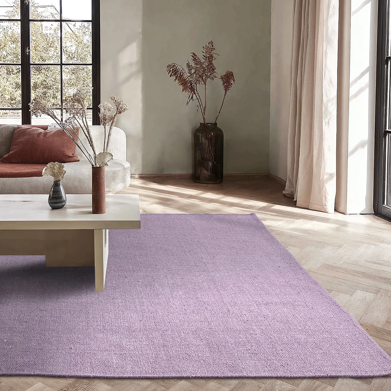 Tapis Coton - Rigolet (violet clair)
