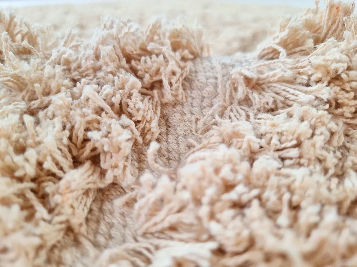 Tapis à poils longs - Indra Natural Cotton Shaggy (beige)