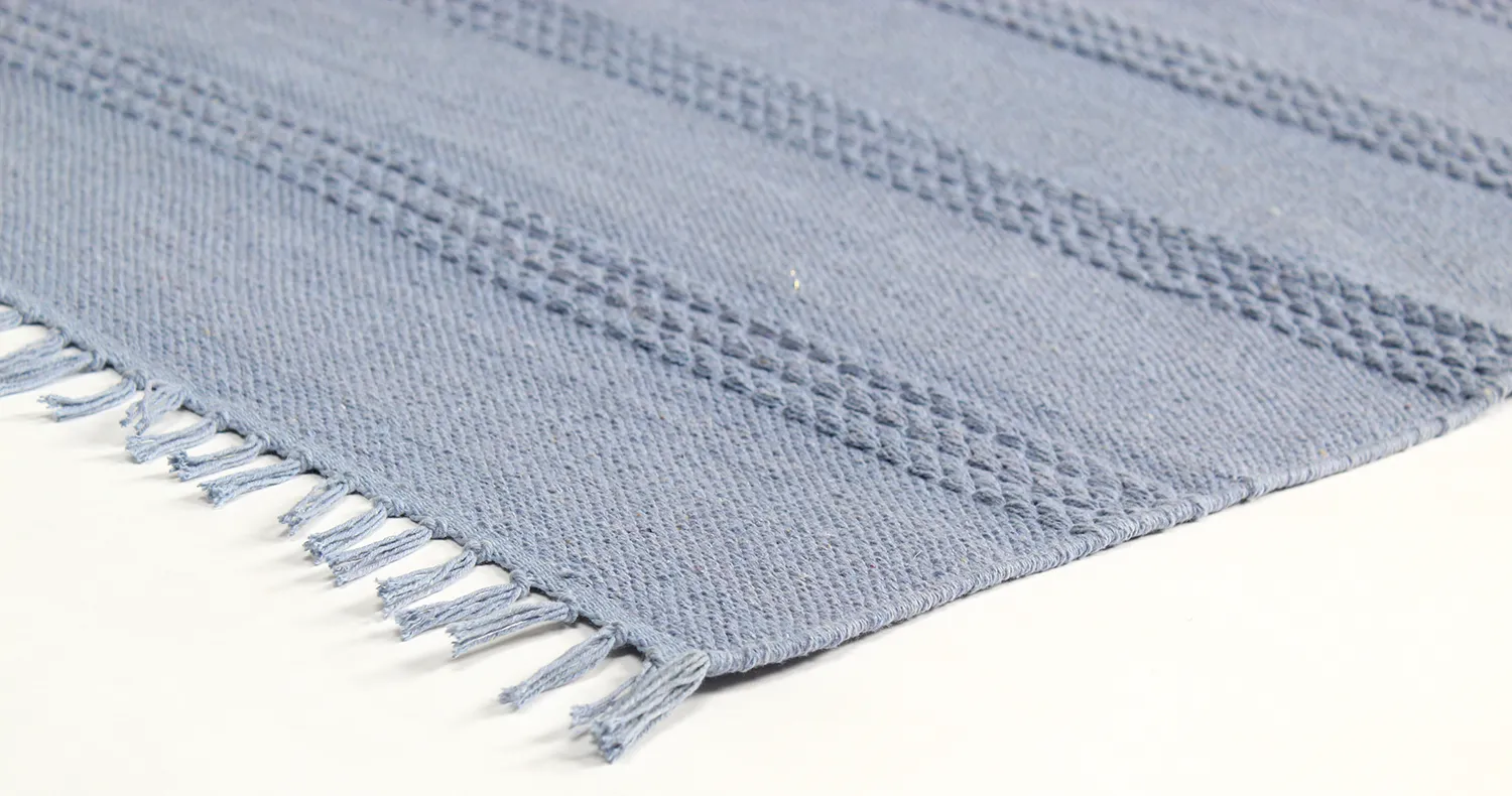 Tapis en coton - Lilje (bleu)