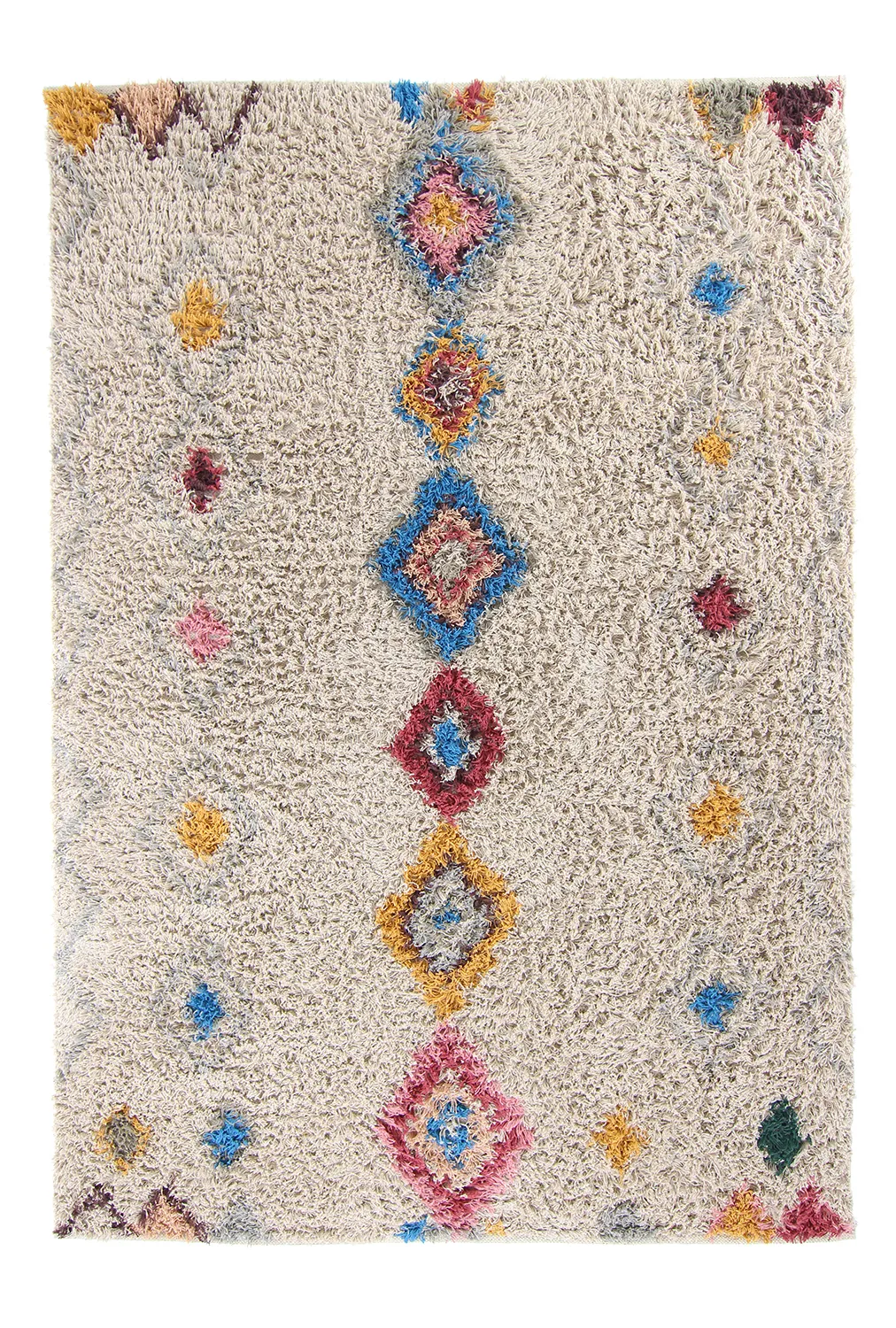 Tapis à poils longs - Marden Natural Cotton Shaggy (beige/multicolore)