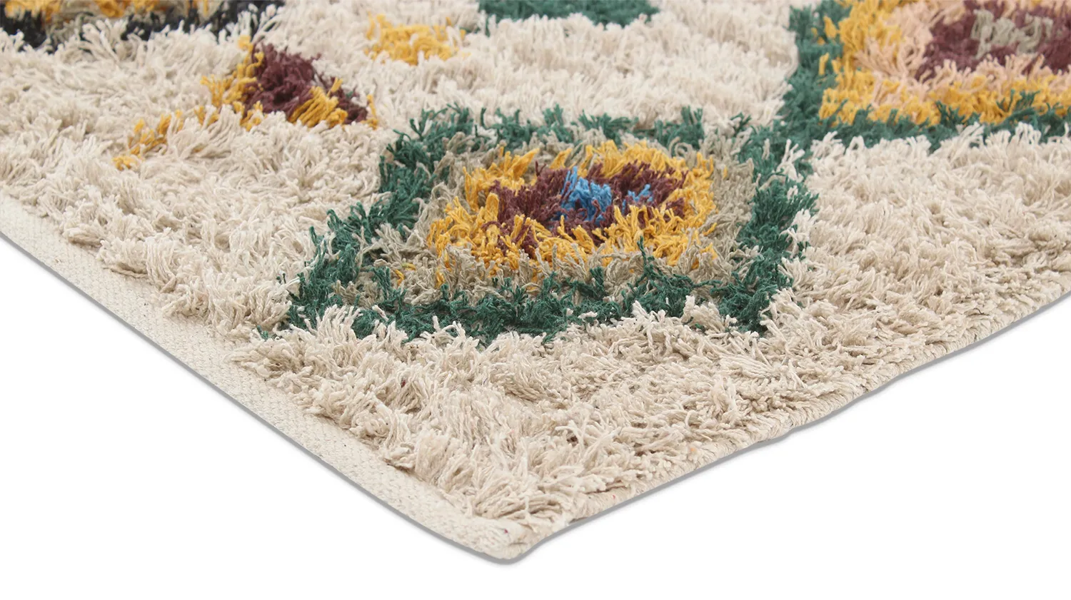 Tapis à poils longs - Siddel Natural Cotton Shaggy (beige/multicolore)