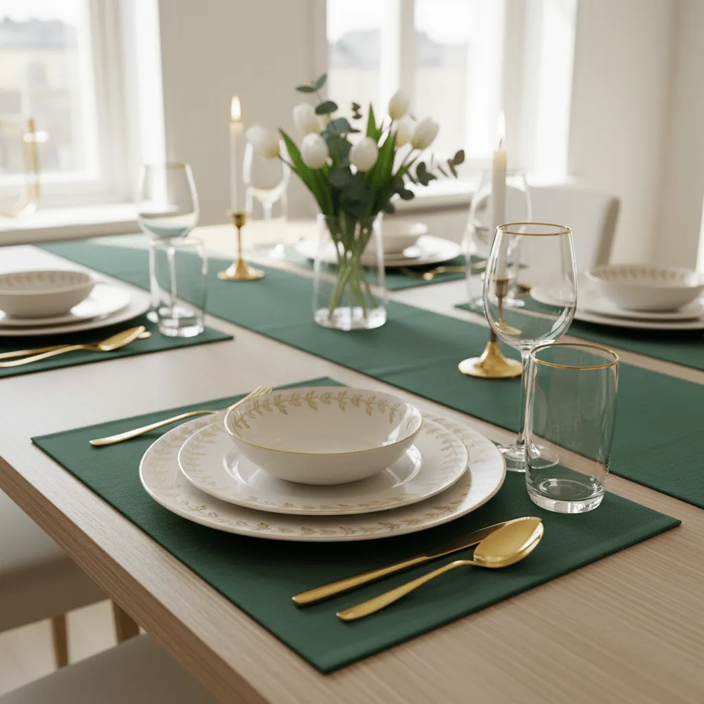 Chemins de table - Niva (vert foncé)