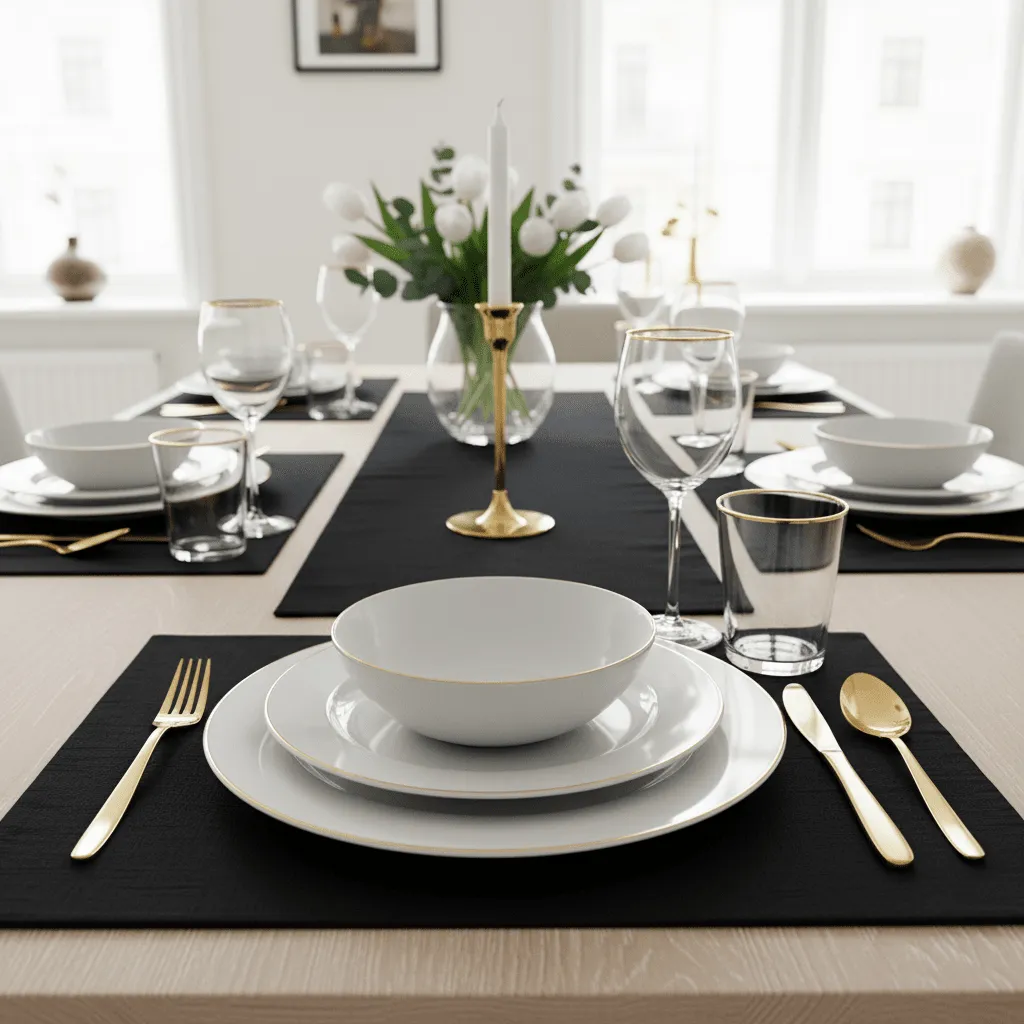 Chemins de table - Niva (noir)