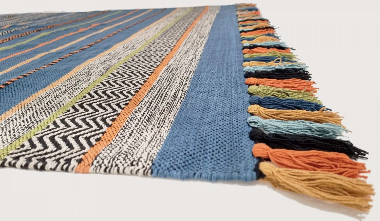 Tapis en coton - Bouira (bleu/multicolore)