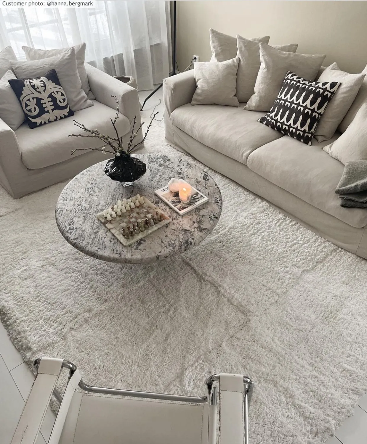 Tapis à poils longs - Cannes (blanc)