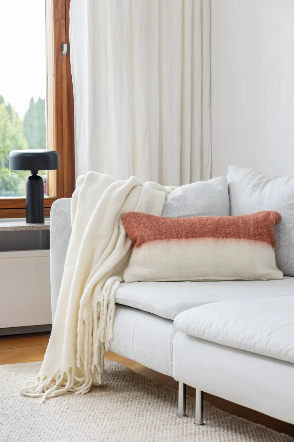 Housse de coussin en mélange de laine - Carrie (rose)