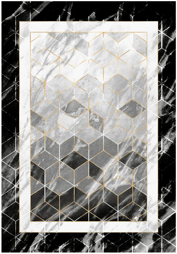 Tapis Wilton - Castello (noir/blanc)