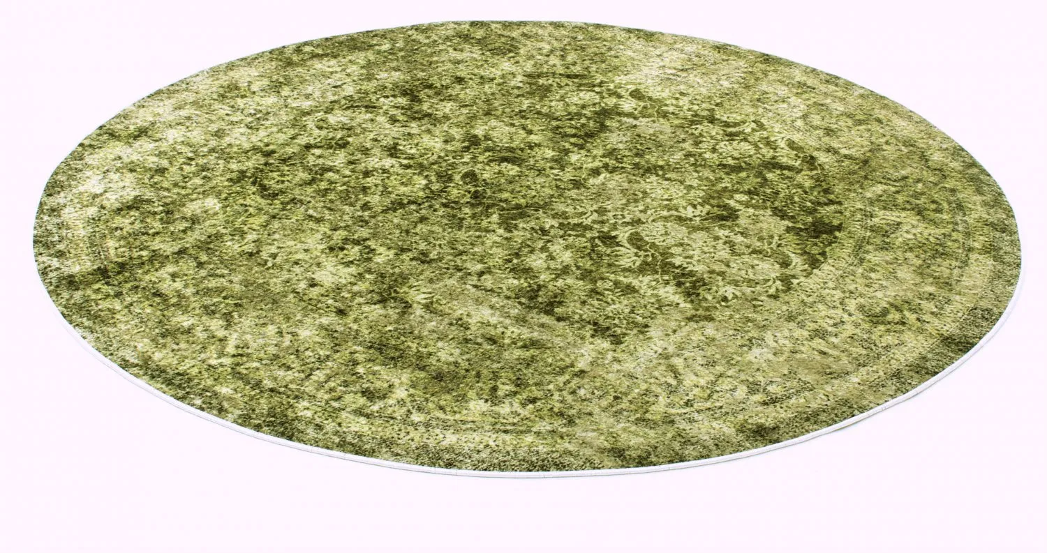 Tapis rond - Denizli (vert)