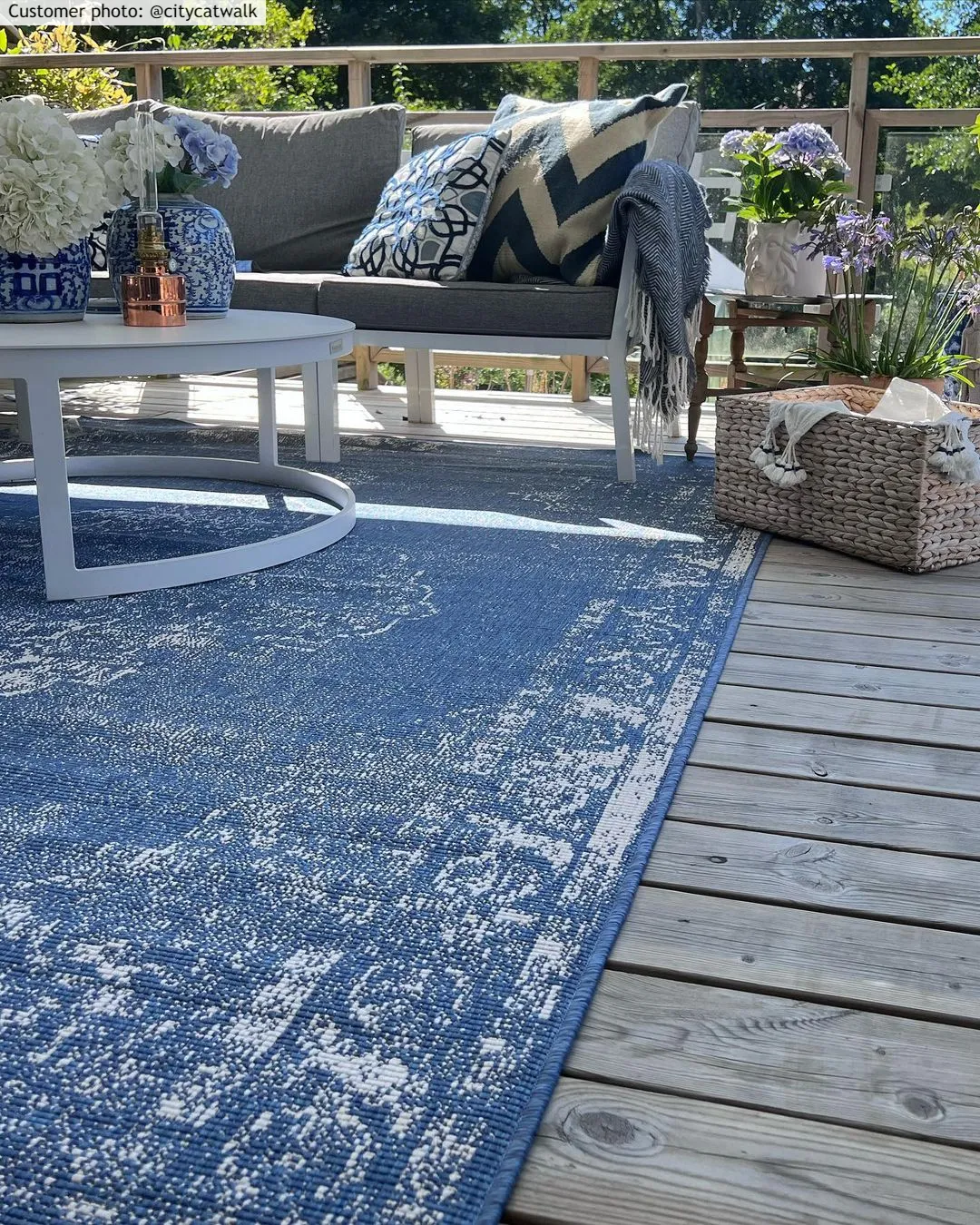 Tapis Intérieurs/Extérieurs - Brussels Weave (bleu)