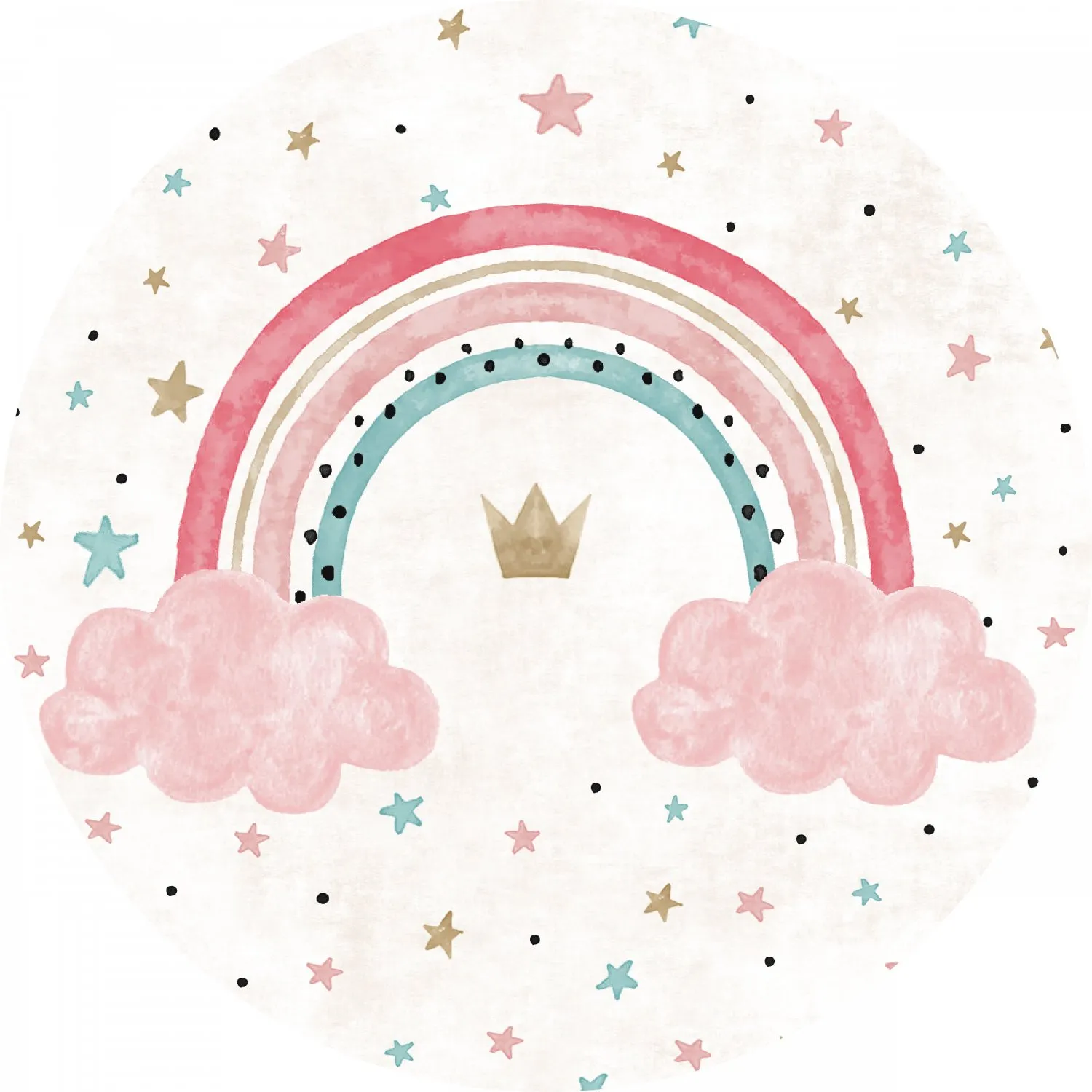 Tapis rond - Rainbow (multicolore)