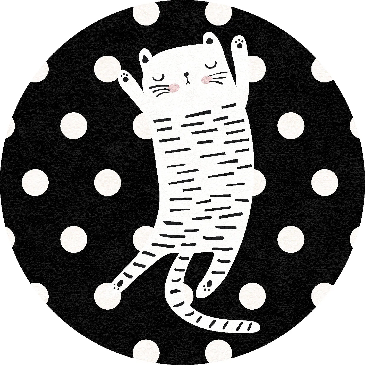 Tapis rond - Sleepy Kitten (multicolore)