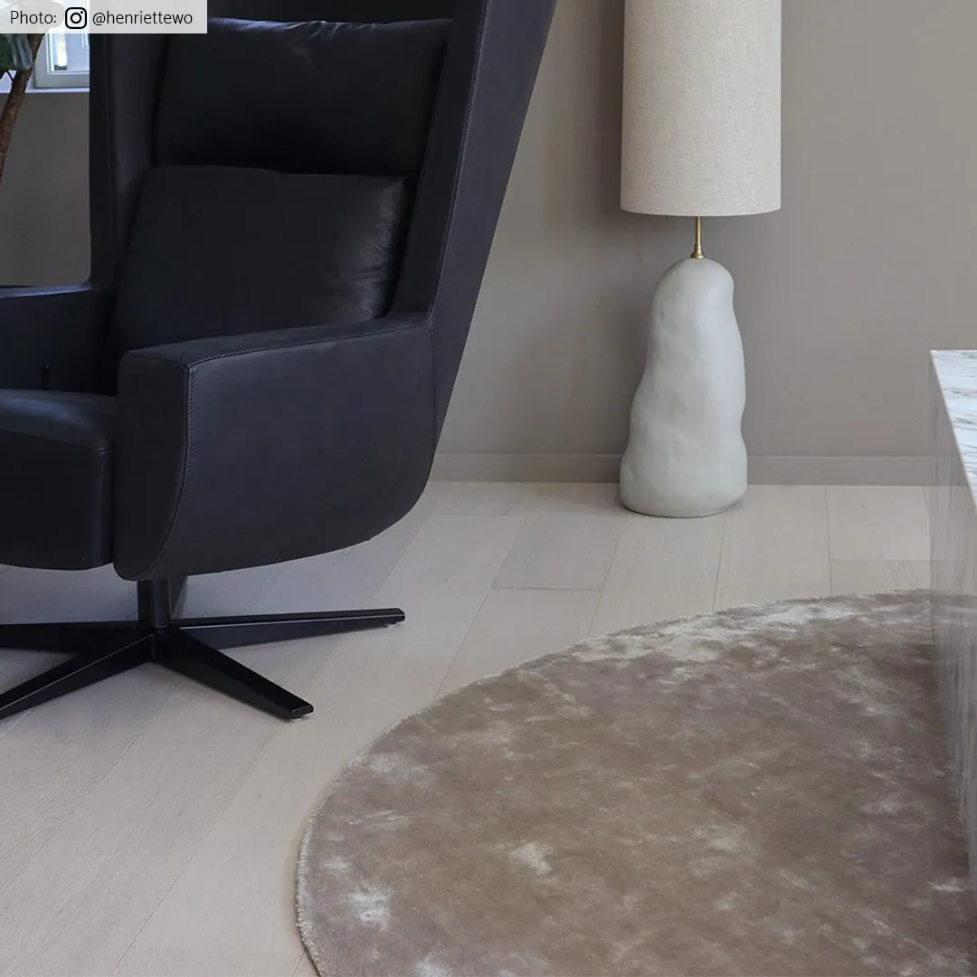 Tapis rond - Jodhpur Special Luxury Edition Viscose (gris clair/beige)
