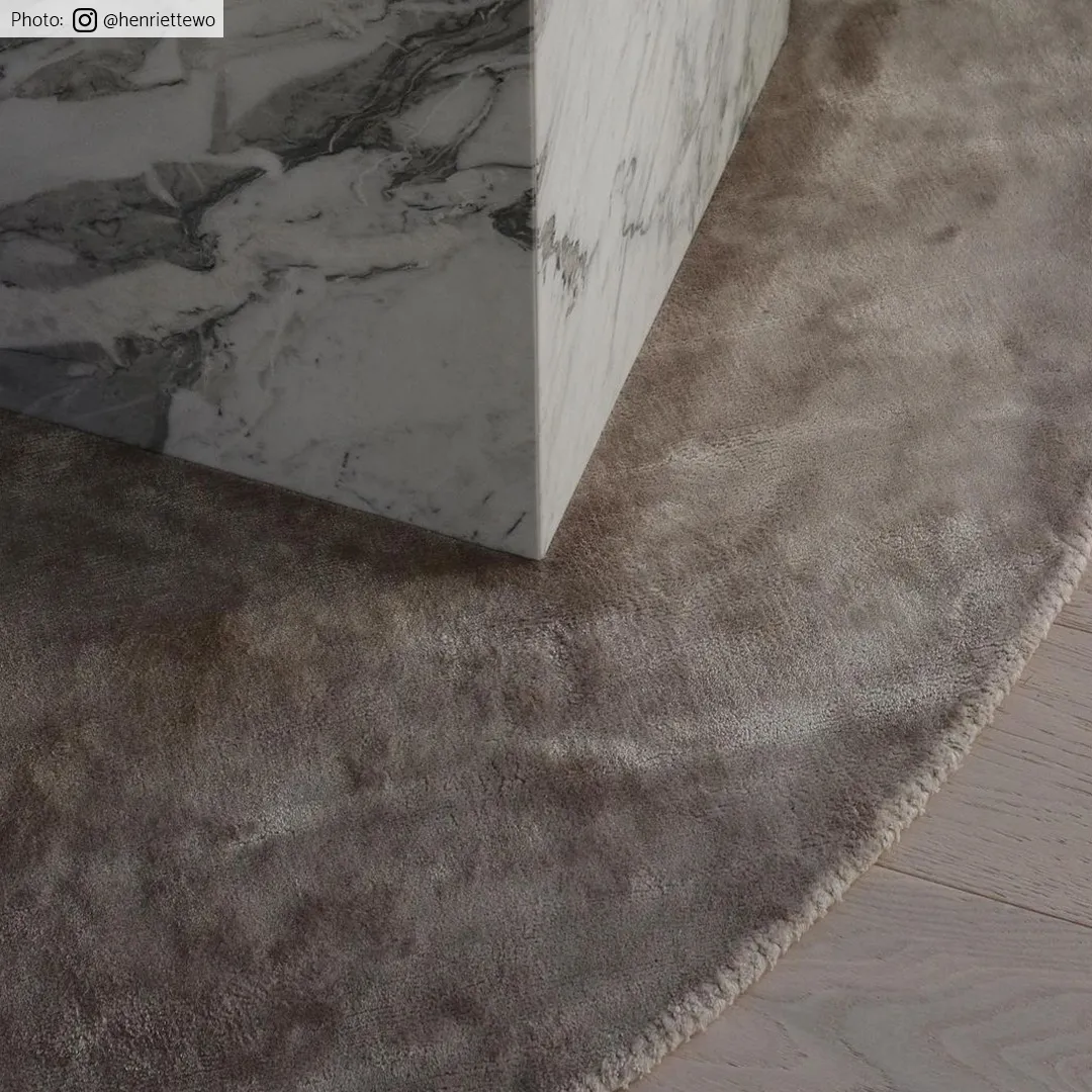 Tapis rond - Jodhpur Special Luxury Edition Viscose (gris clair/beige)
