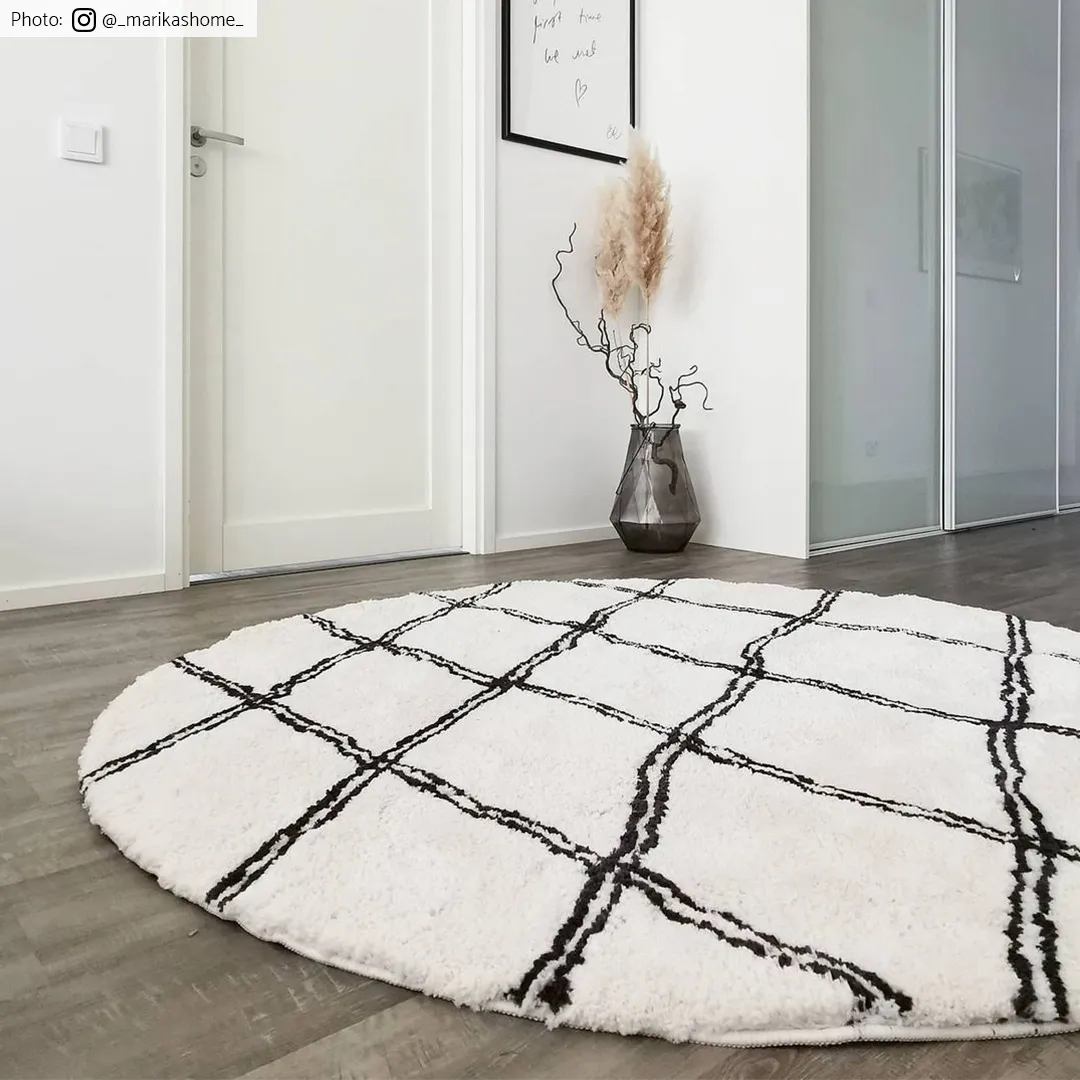 Tapis ronds - Morocco (noir/blanc)
