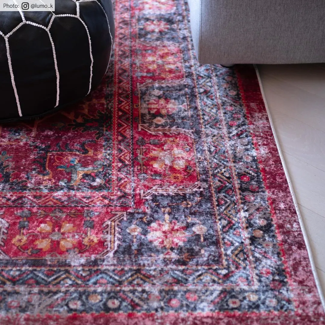 Tapis Wilton - Soussi (rouge/multicolore)
