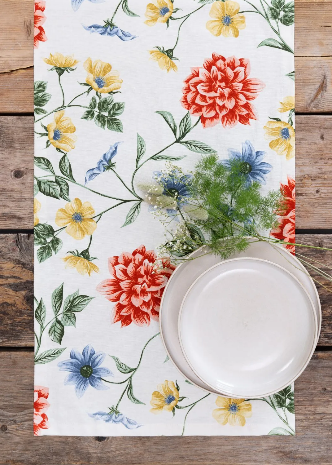 Chemins de table - Chemins Dahlia (rouge)