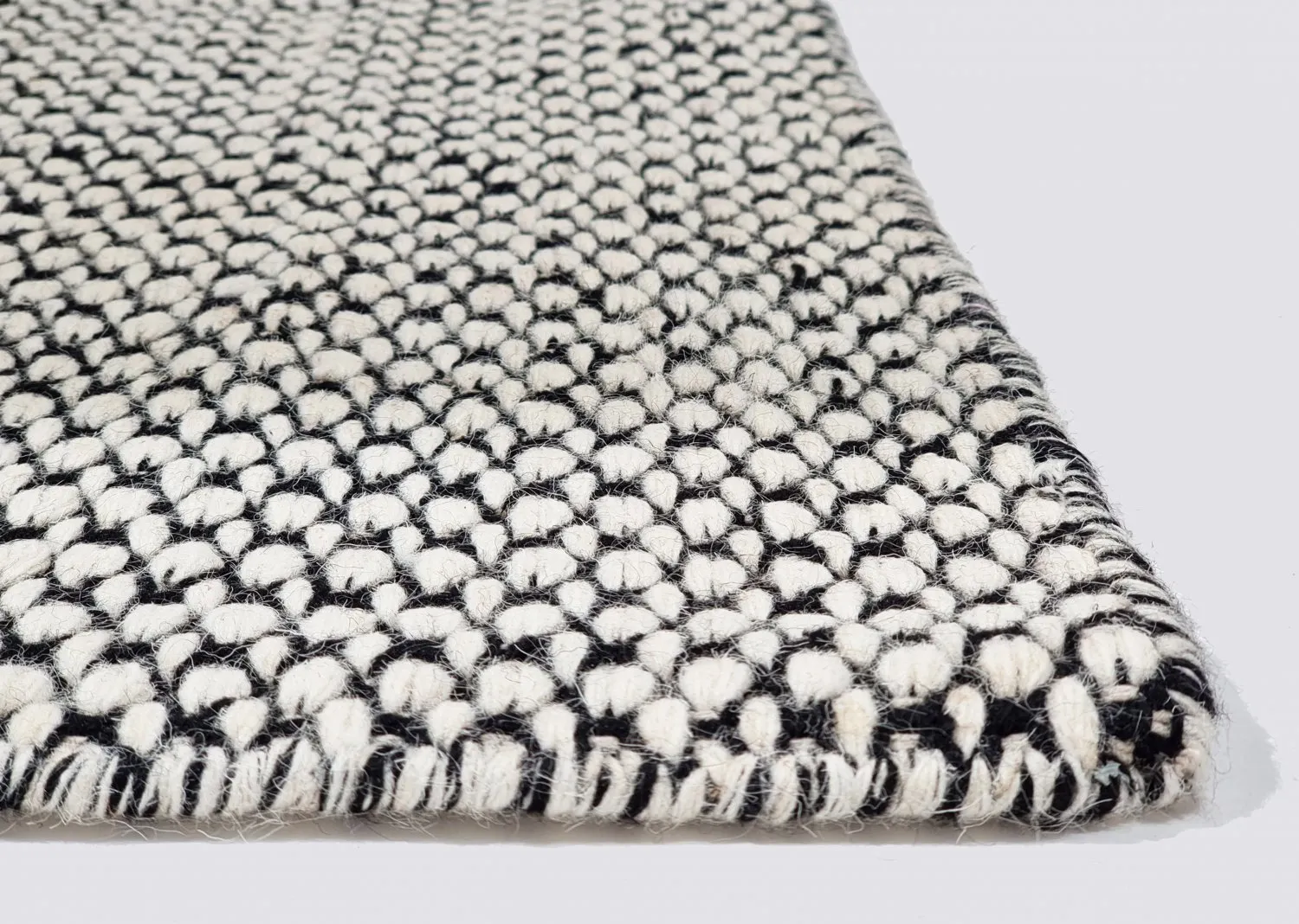 Tapis en laine - Delly (noir/blanc)