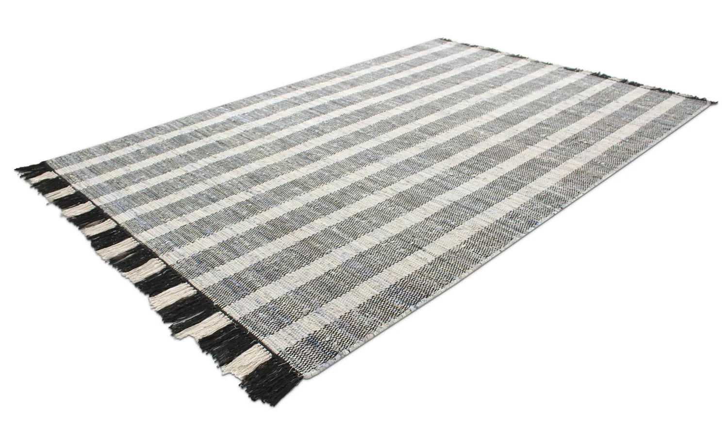 Tapis en jean - Ally (noir/blanchi)