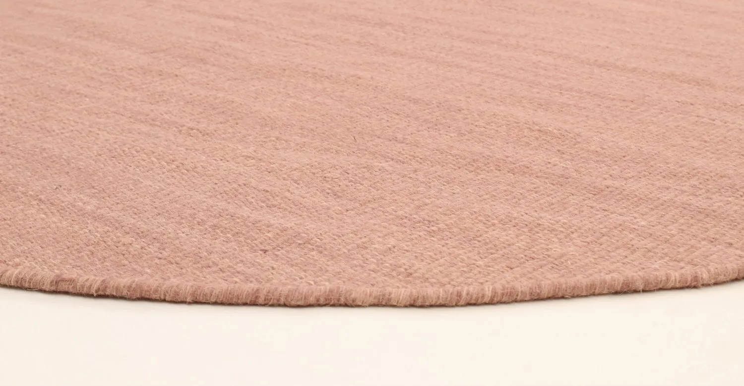 Tapis rond - Dhurry (rose)