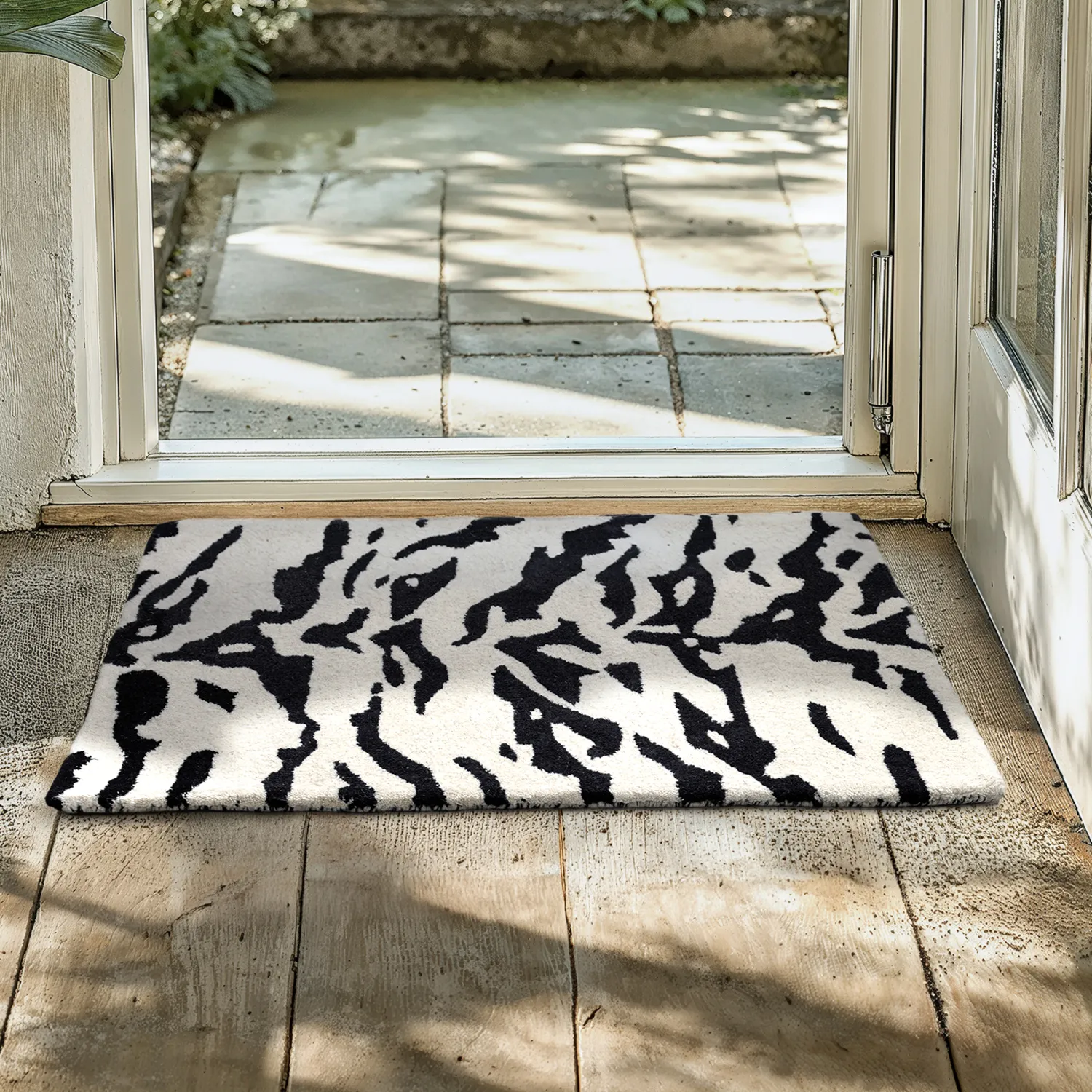 Paillasson - Zebra Tufted Wool Premium (blanc/noir)
