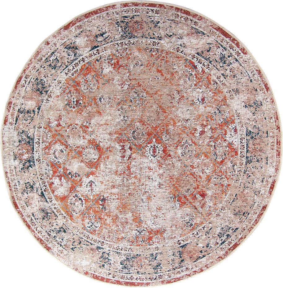 Tapis rond - Douz (rose/multi)