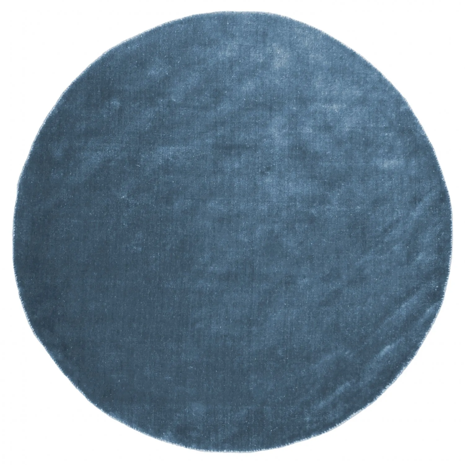 Tapis rond - PET recyclé avec aspect viscose (bleu)