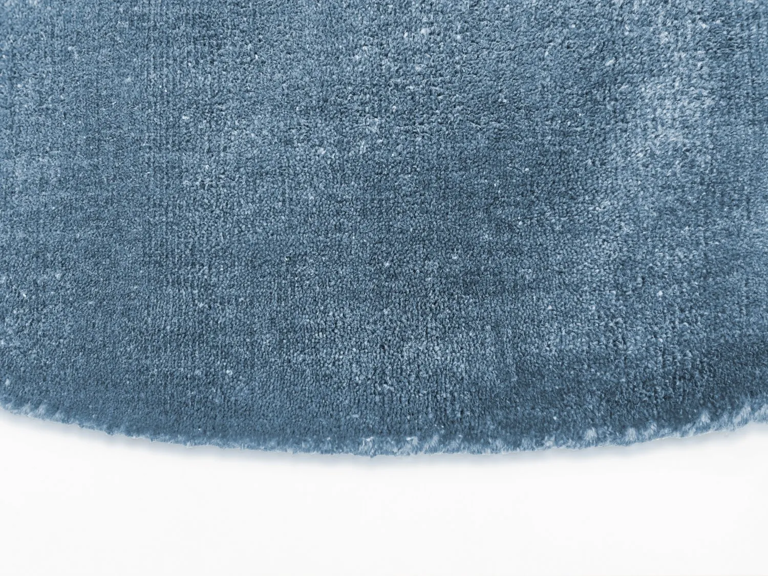 Tapis rond - PET recyclé avec aspect viscose (bleu)