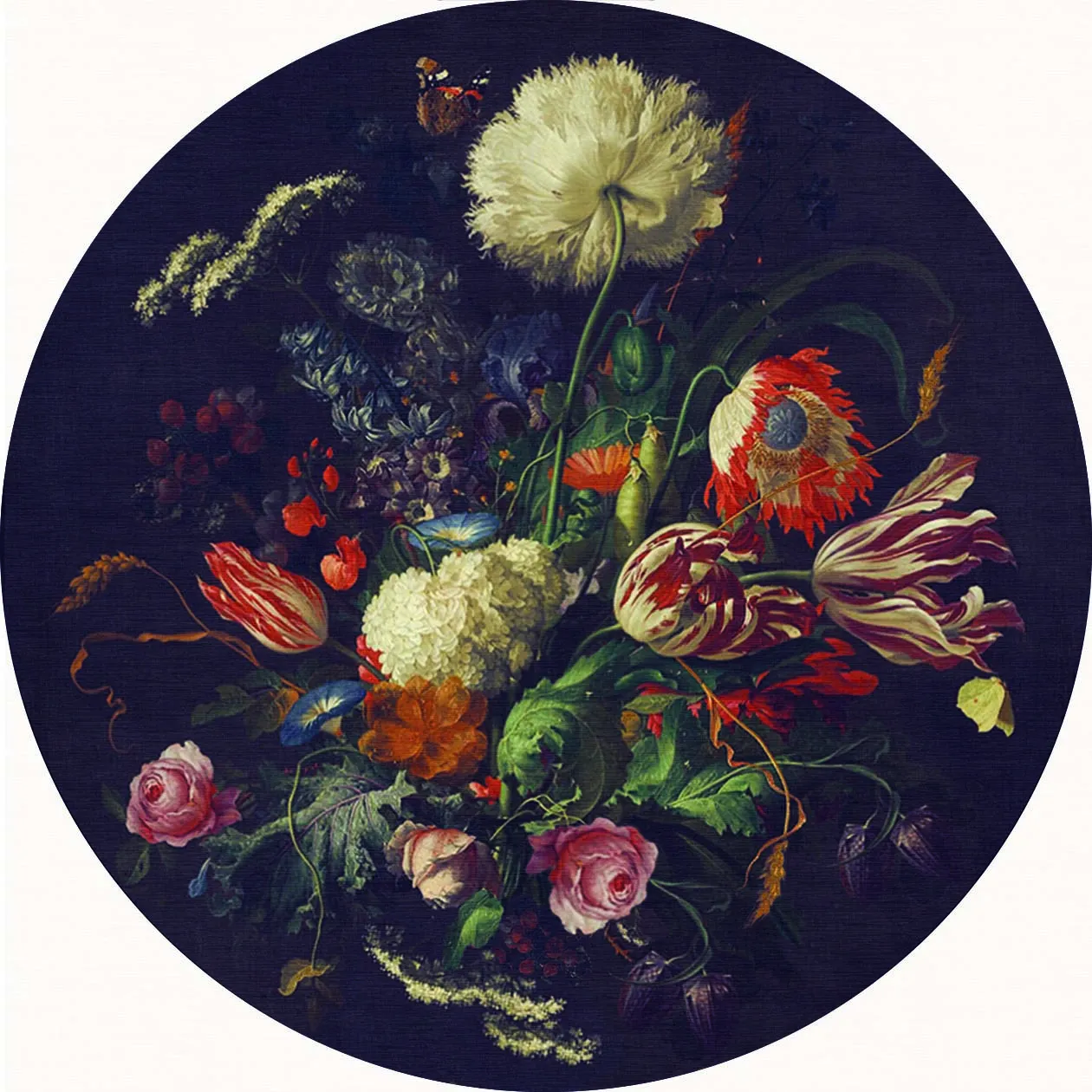 Tapis rond - Rich Flowers (multicolore)