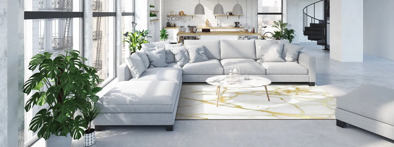 Tapis Wilton - Cesina (pierre/blanc/doré)