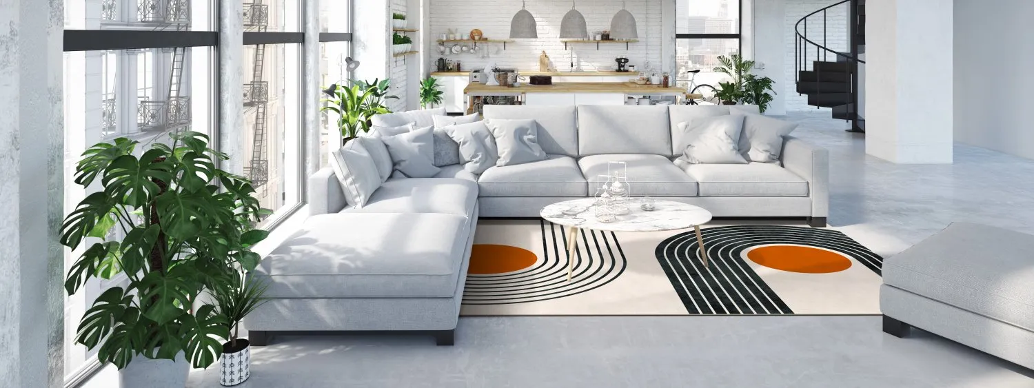 Tapis Wilton - Moudania (beige/noir/orange)