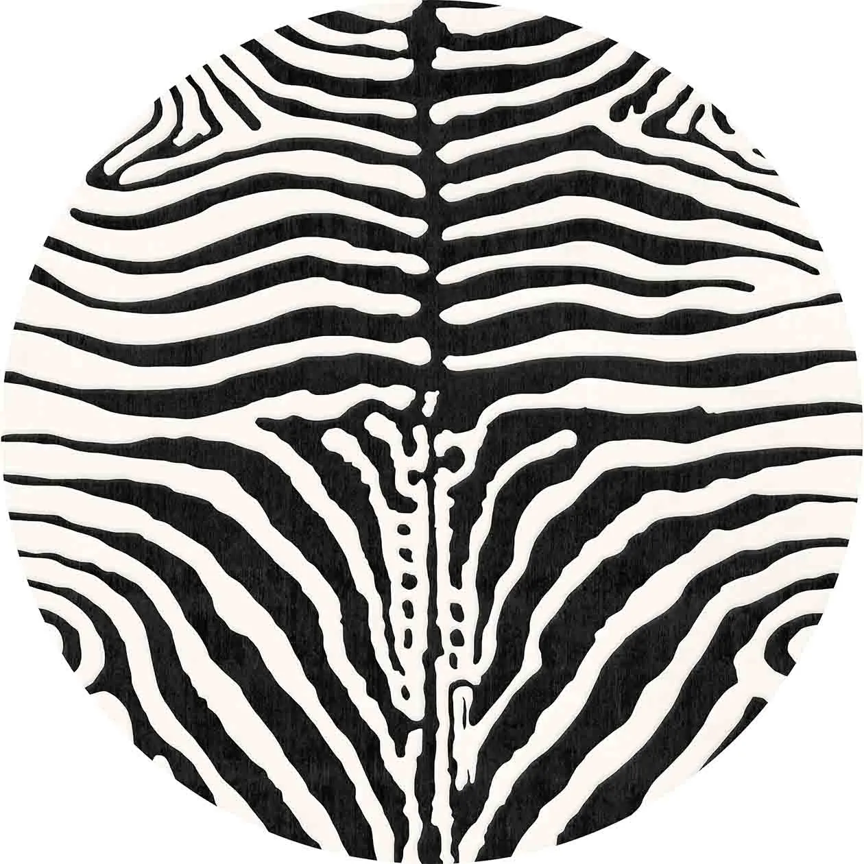 Tapis rond - Zebra (noir/blanc)