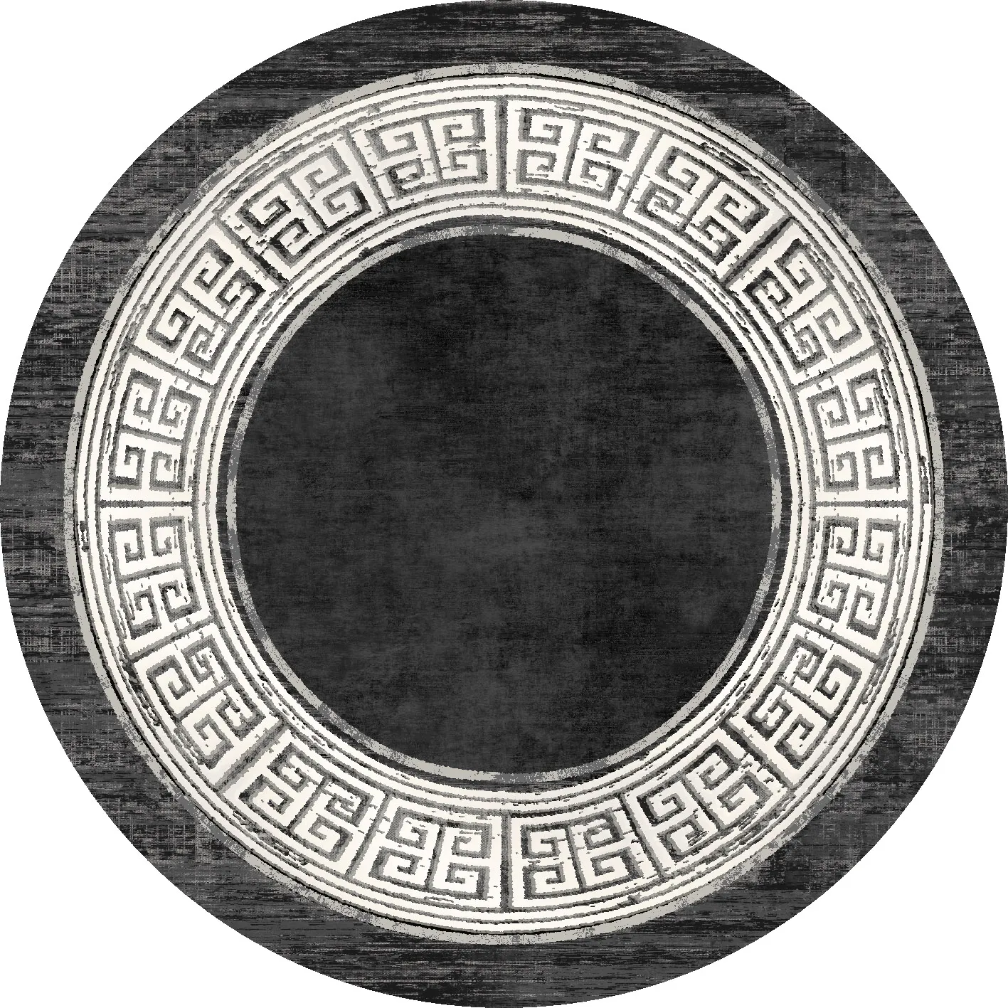Tapis rond - Tilos (noir/blanc)