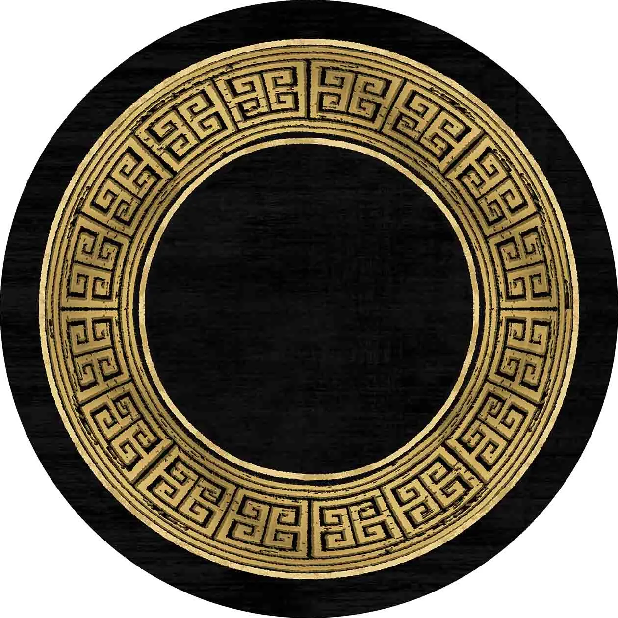 Tapis rond - Tilos (noir/doré)