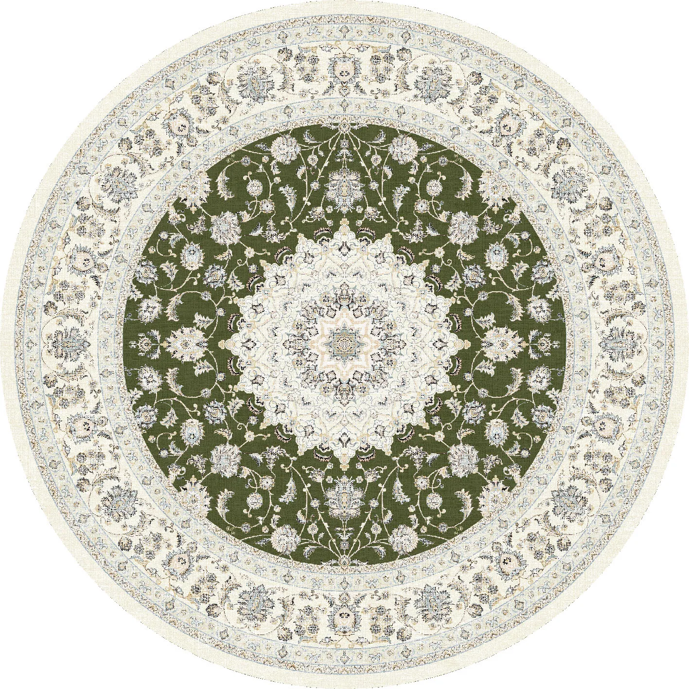 Tapis rond - Arabella (vert)