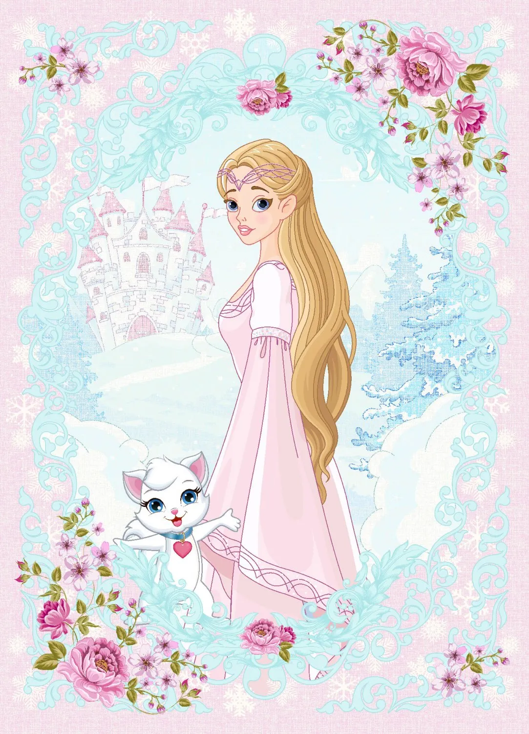 Tapis enfant - Fairytale (rose/multi)