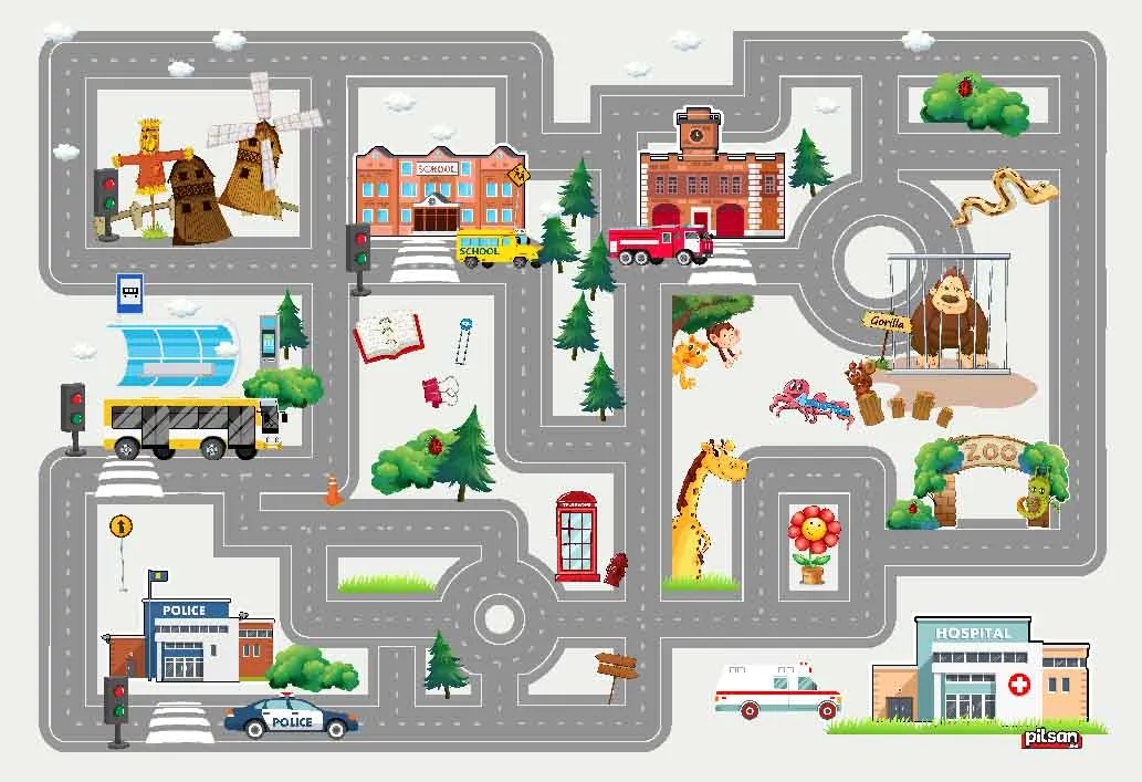 Tapis enfant - City Street (multi)