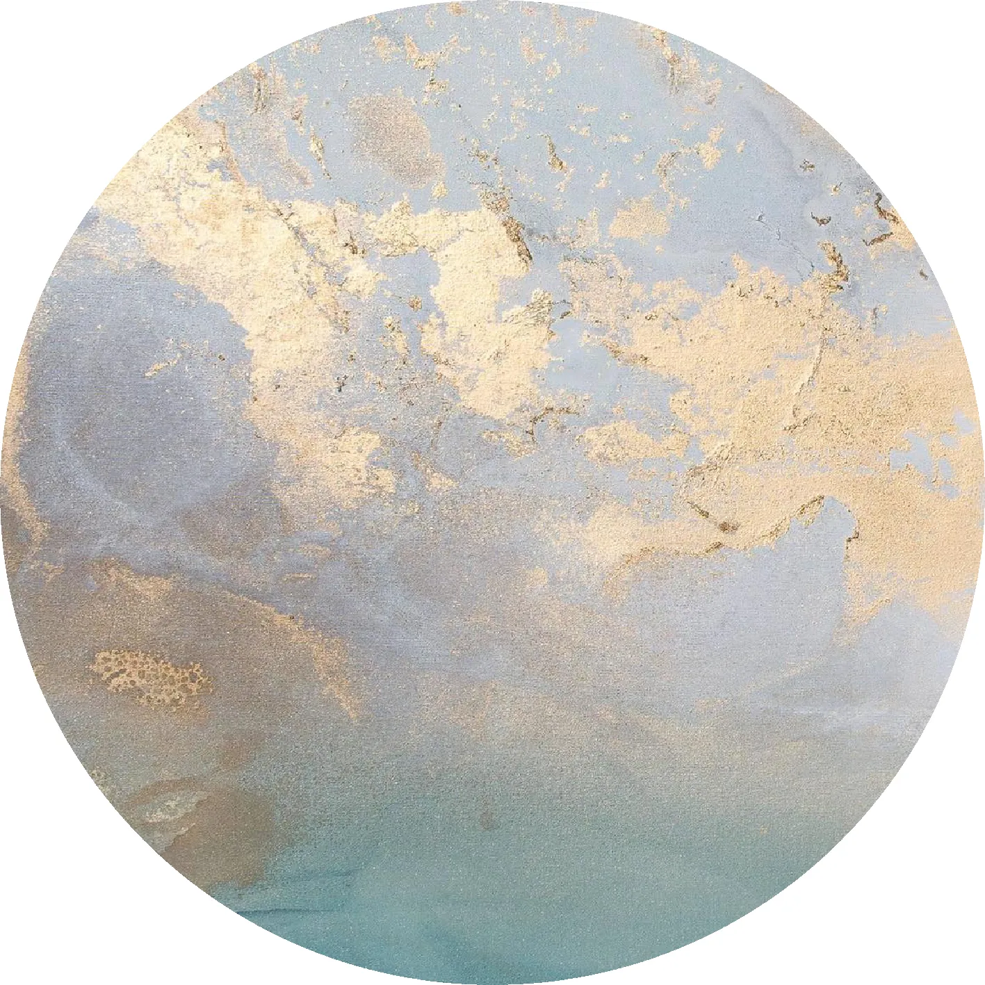 Tapis rond - Lesley (bleu/gris/turquoise)
