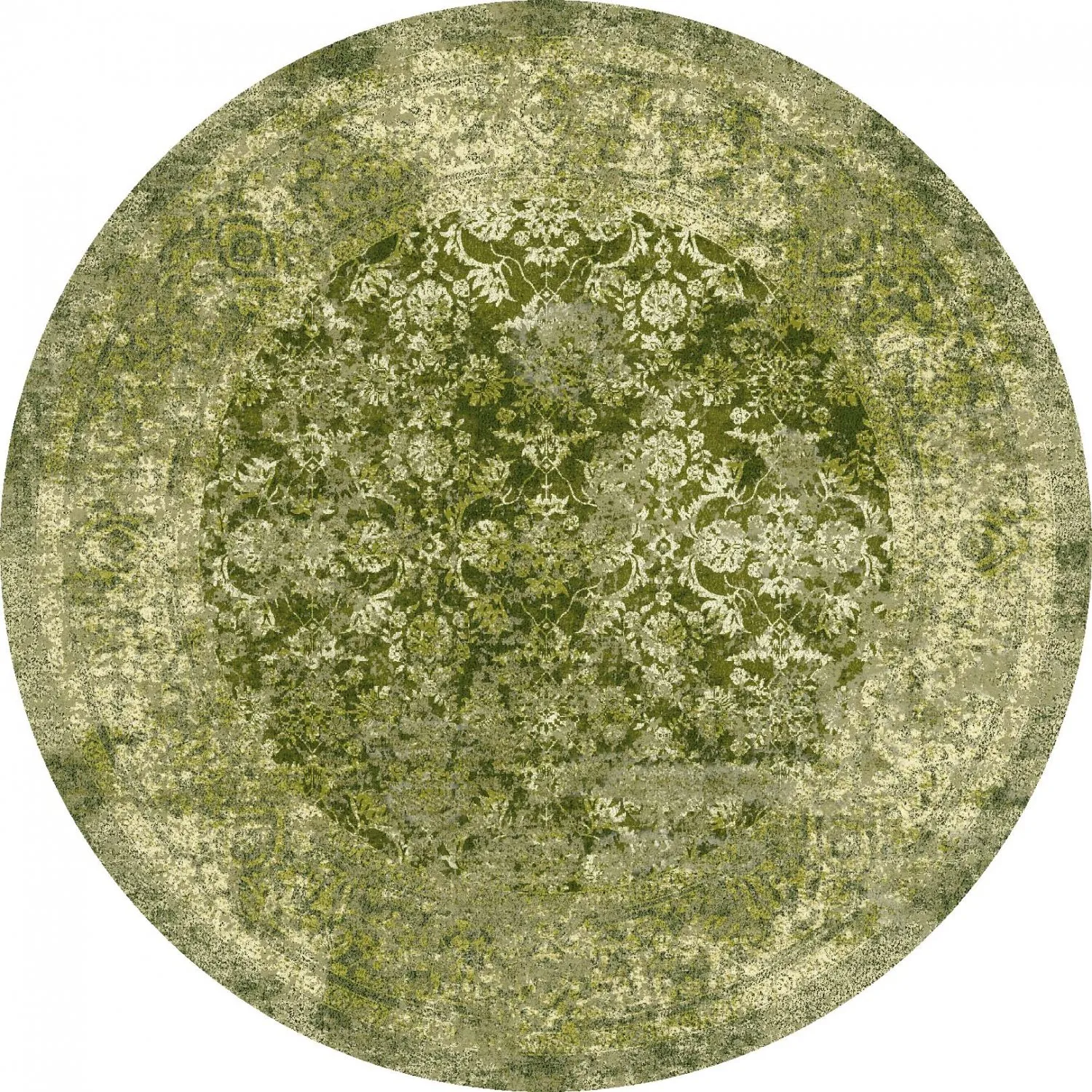 Tapis rond - Denizli (vert)